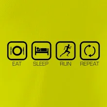 Eat sleep run repeat v řadě Eat sleep run repeat v řadě