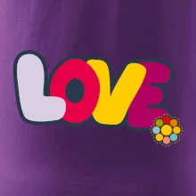 Love nápis s květinou