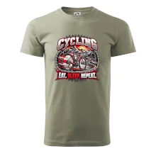 Cyklistické kolo mezi horami eat sleep repeat
