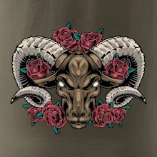 Hlava berana s růžemi