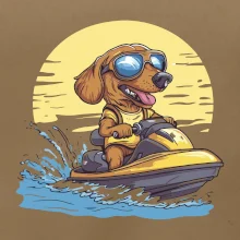 Jezevčík na vodním skútru