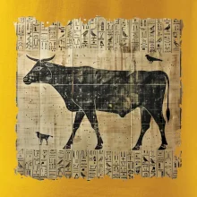 Egyptské hieroglyfy kráva