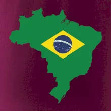 Brazílie vlajka v mapě