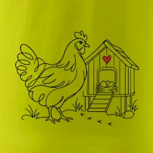 Slepice a kurník se srdíčkem