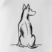 Pes kreslený zezadu