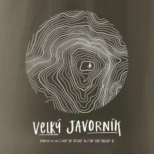 Velký Javorník - vrstevnice v kruhu