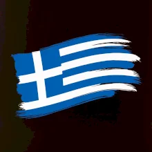 Řecko vlajka - štětkou