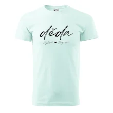 Děda Tričko se jmény dětí psací písmo