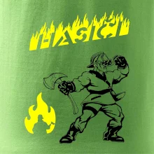 Hasič stojící - nápis hasiči - Velký nápis  na zádech