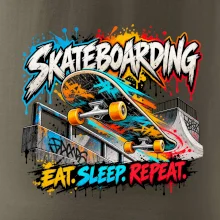 Skateboard ve street stylu eat sleep repeat
