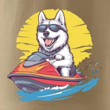 Husky na vodním skútru