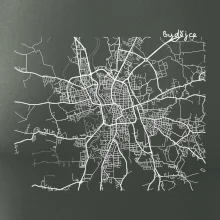 Mapy měst černobílé Budějce