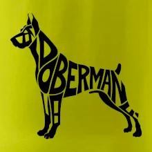 Doberman - nápis v tělě