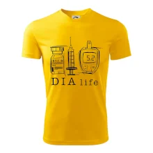 D I A life - kreslený insulin injekce a glukometr