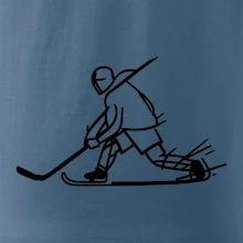 Kreslený hokejista tučnou fixou