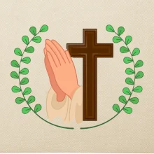 Věnec - kříž a modlení