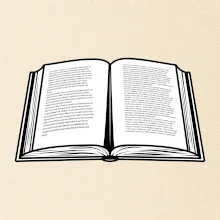 Kniha černobílá otevřená s textem