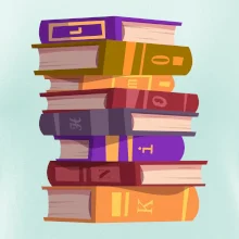 Knihomol stojící knihy