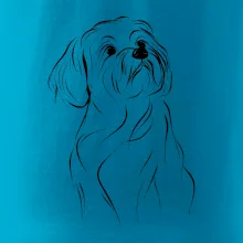 Lhasa Apso černý nákres slabé linky