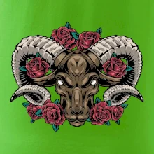 Hlava berana s růžemi