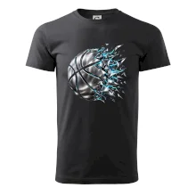 Kovový basketbalový míč s elektrickými střepy