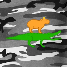 Kapybara na krokodýlovi (Moňas)