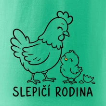 Slepičí rodina s kuřátkem