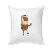 Alpaka s vínem muž