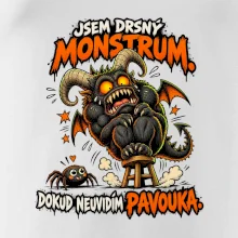 Drsné rohaté monstrum se bojí pavoučka