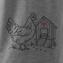 Slepice a kurník se srdíčkem