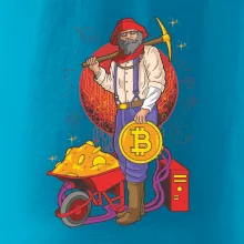Horník těží bitcoiny
