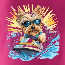 Yorkšírský teriér na vodním skútru