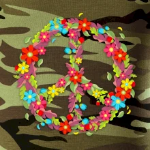 Peace symbol červené květiny