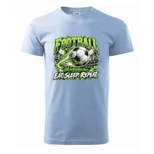 Fotbalový míč a stadion eat sleep repeat