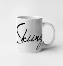 Skiing nápis lyžař