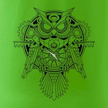 Steampunk sova černobílá