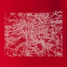 Mapy měst černobílé Praha