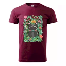 Kočka s květy malovaná