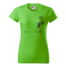 Kreslený rybář na pařezu