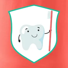 Zoubek na prsu - zubní kartáček