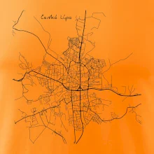 Česká Lípa - Mapa černobílá