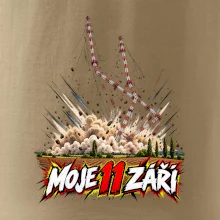 Liblice B pád vysílačů moje 11 září komiksový motiv