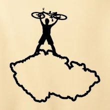 Mapa ČR - cyklista na prsou