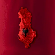 Mapa Albánie reliéf hor