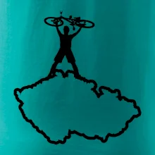 Mapa ČR - cyklista na prsou