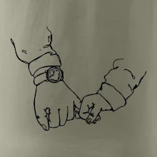 Táta a syn ruce obrys