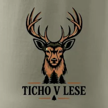 Ticho v lese jelení minimalistický motiv