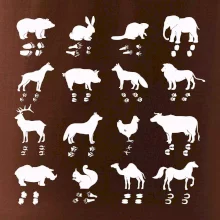 Zvířecí stopy s obrázkem zvířete - stopy zvířat