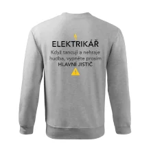 Elektrikář - hlavní jistič - Nápis na zádech