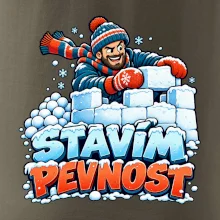 Rodinná vánoční trička - Stavím pevnost táta sněhová bitva